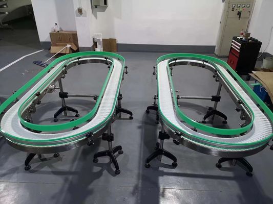 Màu xanh trắng xanh lá cây PVC rẽ đường cong băng tải 90 độ Băng tải 180 độ