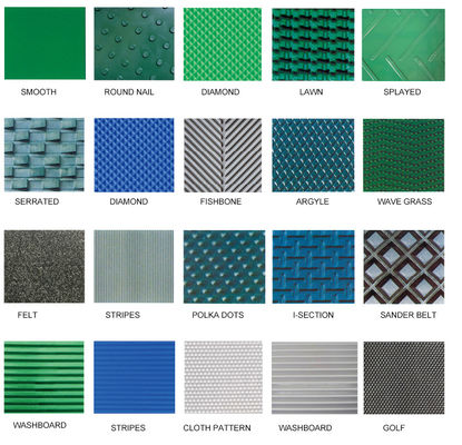 Băng tải hoa văn PVC Băng tải thô chống mài mòn có nhiều màu xanh lá cây / đen / xanh lam có sẵn