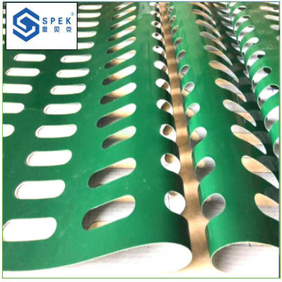 Trắng/xanh dương/xanh lá cây Băng tải đục lỗ Băng tải đục lỗ PVC PU tùy chỉnh