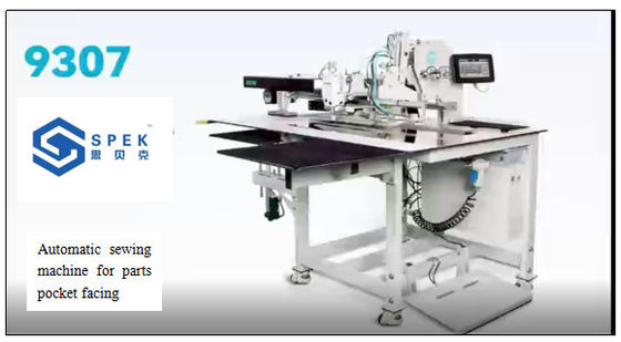 Máy may tự động cho các bộ phận túi đối mặt với máy may đặc biệt